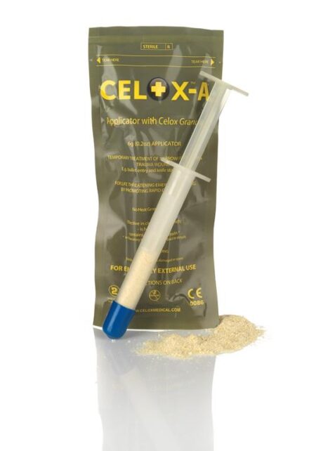 Celox A hemostatinių granulių švirkštas